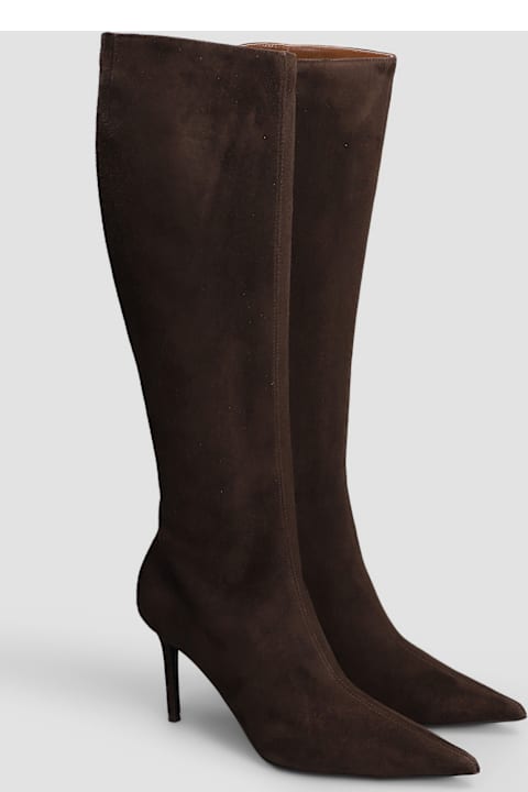 Giuseppe Zanotti Gz Tamigi 85 High Heels Boots In Brown Suede