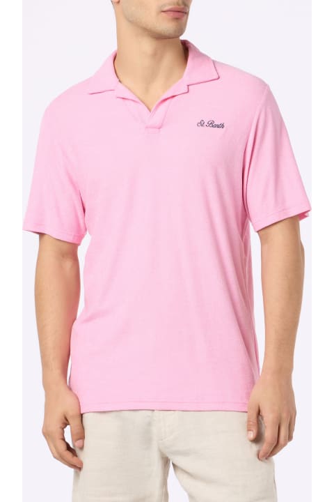 Fashion for Men MC2 Saint Barth Man Pink Terry Polo Shirt Jeremy