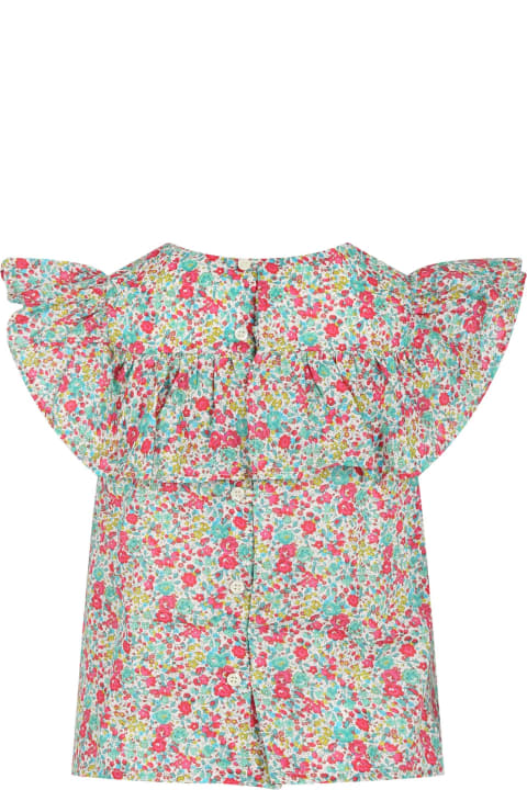 Bonpoint for Kids Bonpoint Multicolor T-shirt For Girl With Liberty Print