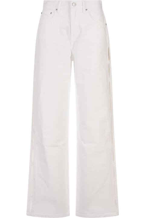 Purple Brand Clothing for Women Purple Brand Wide Side Cut Out Jeans In White