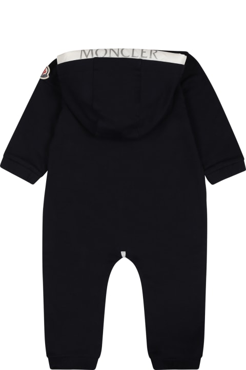 Bodysuits & Sets for Baby Boys Moncler Blue Babygrow For Baby Boy With Logo