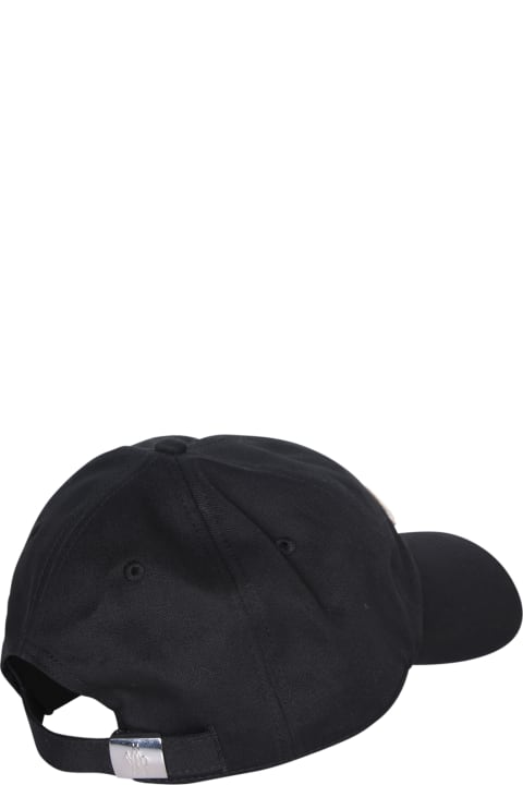 Hats for Women Moncler Multi Patch Logo Black Hat