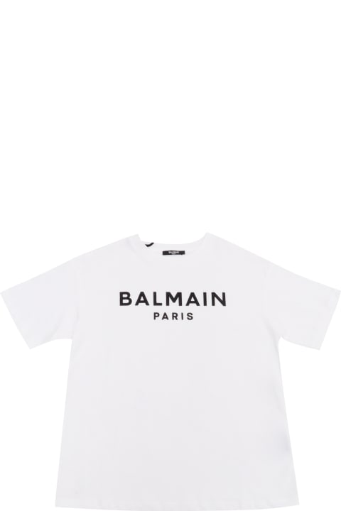 Balmain Kids Balmain White T-shirt With Logo