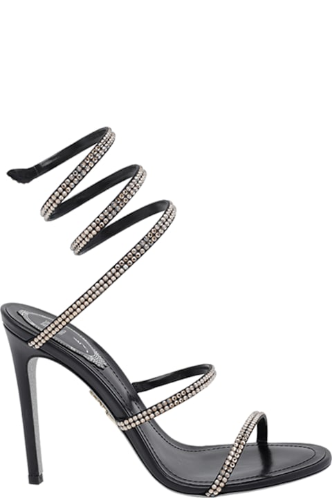 René Caovilla Snake Pump Sandals