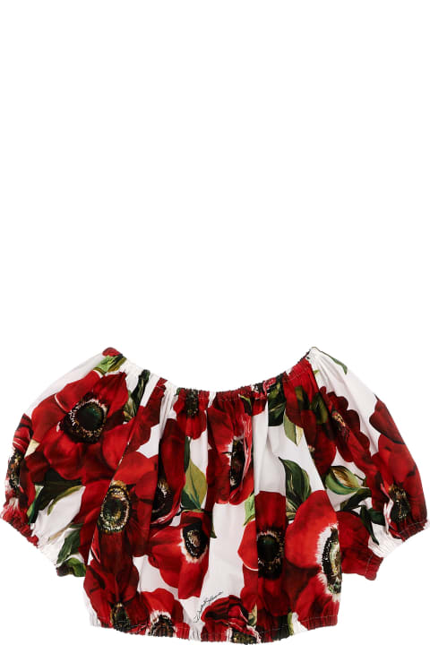 Topwear for Girls Dolce & Gabbana Poppy Print Top