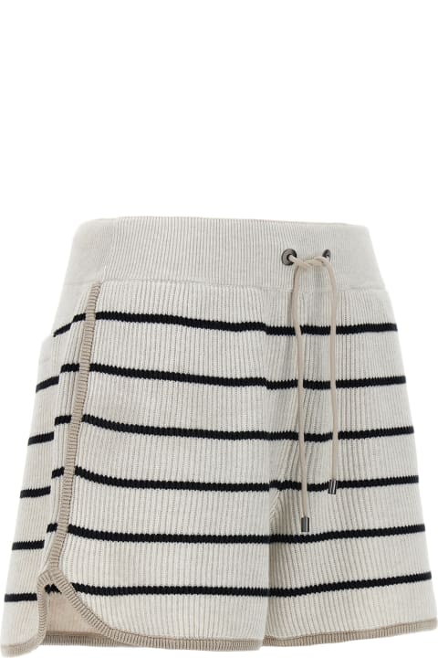Pants & Shorts for Women Brunello Cucinelli Striped Shorts