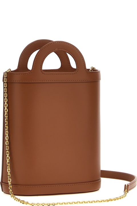 Marni for Women Marni Tropicalia Nano Bucket Bag In Brown Leather