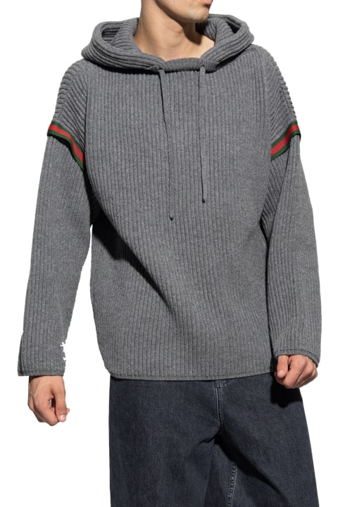Gucci Men Gucci Wool Zipped Sweatshirt