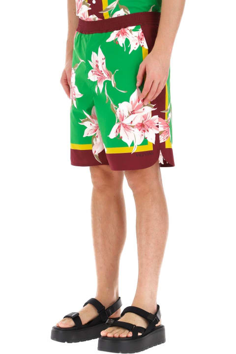 Valentino Pants for Men Valentino Flowers Printed Bermuda Shorts