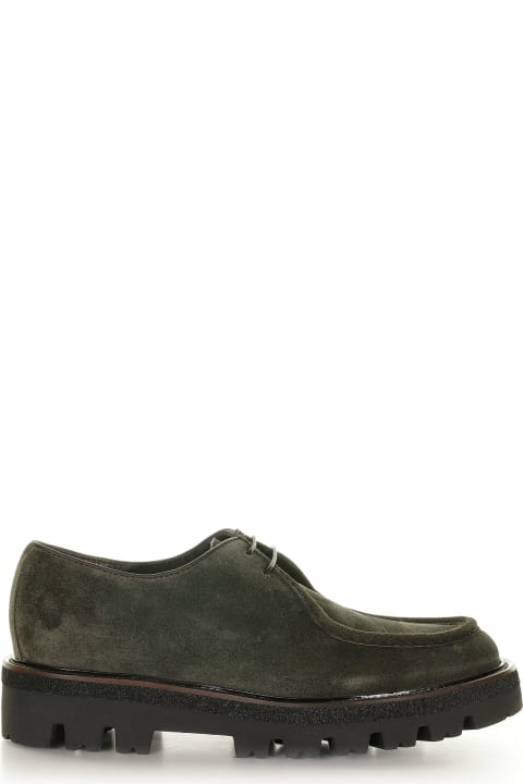 Green Suede Loafer With Laces