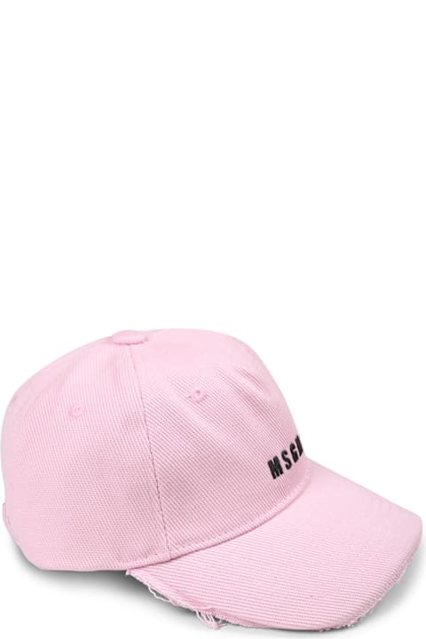 Accessories & Gifts for Girls MSGM Pink Hat For Girl With Logo