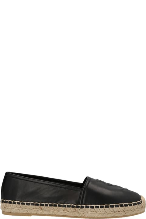 Saint Laurent Logo Leather Espadrilles