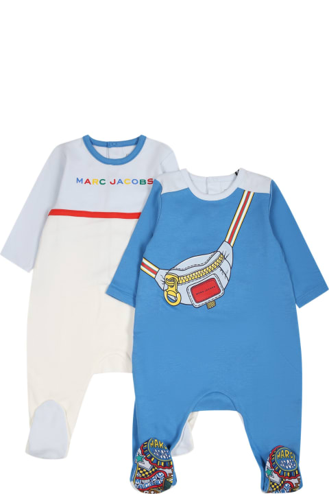 Little Marc Jacobs Bodysuits & Sets for Baby Girls Little Marc Jacobs Light Blue Set For Baby Boy With Logo