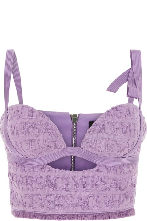 Versace Underwear & Nightwear for Women Versace Lilac Terry Fabric Top