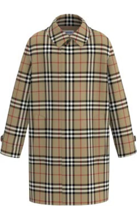 Burberry Topwear for Boys Burberry Beige Reversible Coat For Kids With Iconic Check Vintage