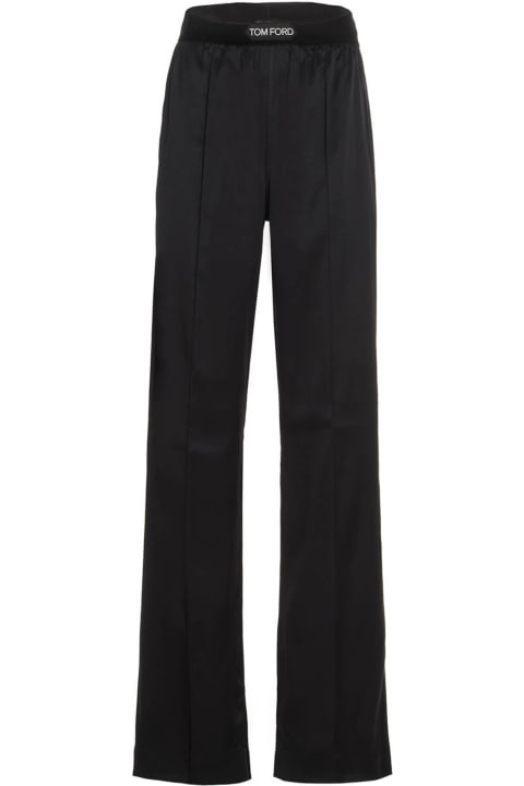 Tom Ford Clothing for Women Tom Ford Double Pin Tuck Silk Trousers