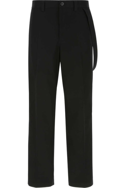Clothing for Men Burberry Black Cotton Wide-leg Pant