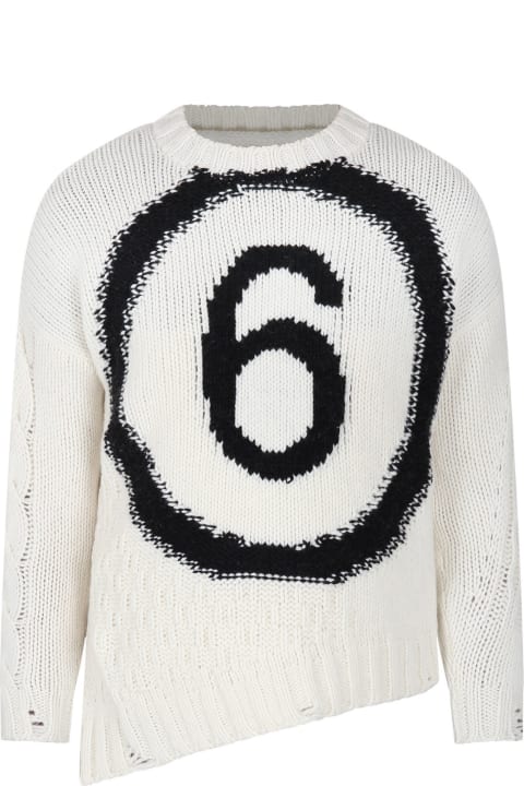 Homeware MM6 Maison Margiela White Sweater For Kids With Logo