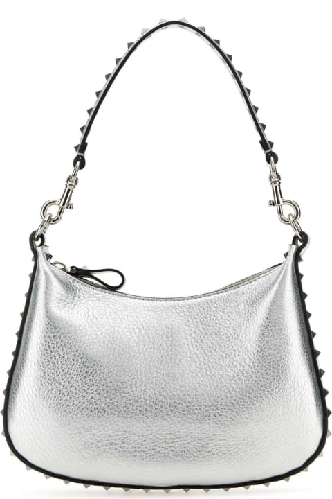 Valentino Garavani Bags for Women Valentino Garavani Silver Leather Rockstud Handbag