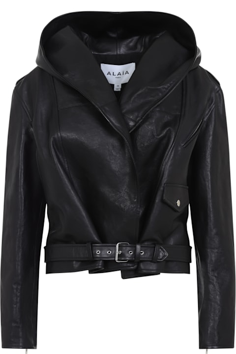 Alaia Coats & Jackets for Women Alaia Alaïa Hooded Biker Jacket