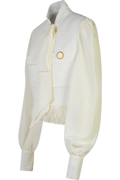 Topwear for Women Balmain White Cotton Blend Jacket
