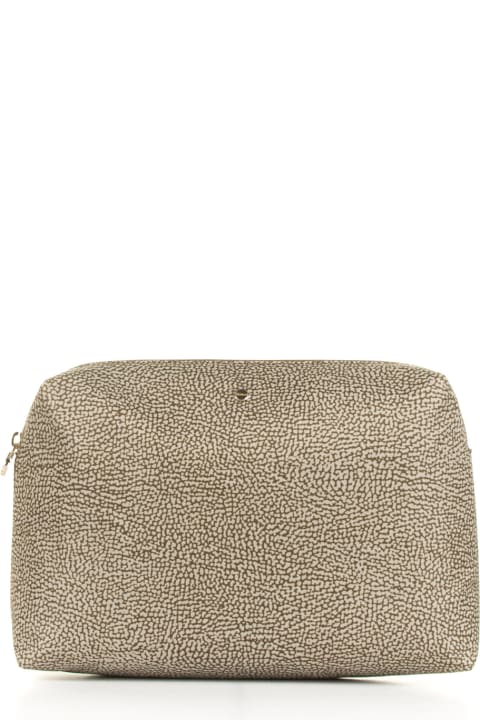 Borbonese Clutches for Women Borbonese Medium Clutch Bag In Op Fabric And Leather