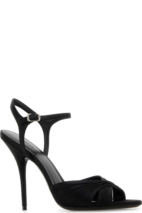 Homeware Balenciaga Black Satin Dynastie Sandals