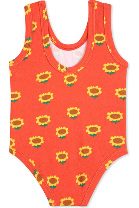 Bobo Choses Swimwear for Baby Girls Bobo Choses Red Swimsuit For Baby Girl With Sunflowers