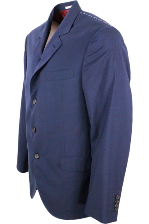 Brunello Cucinelli Clothing for Men Brunello Cucinelli 3-button Jacket Unlined In Fresh Wool Canvas