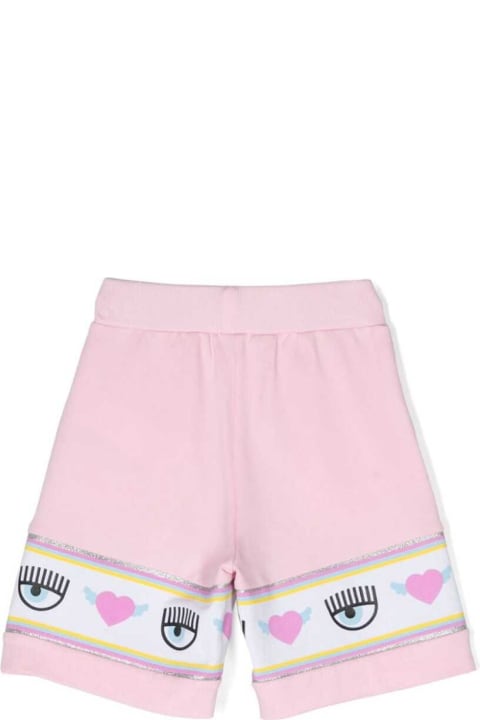 Chiara Ferragni Bottoms for Girls Chiara Ferragni Pink Shorts With Logo Detail In Stretch Cotton Girl