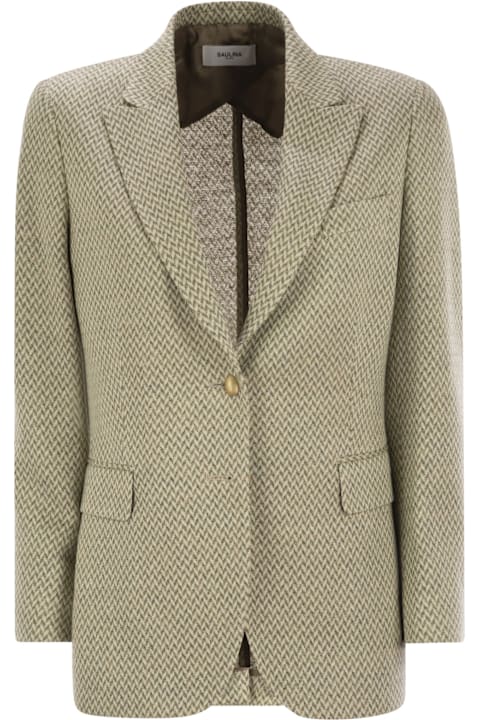 Saulina Milano Coats & Jackets for Women Saulina Milano Angelica - Herringbone Two-button Blazer