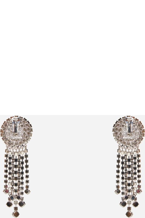 Jewelry Sale for Women Alessandra Rich Crystal Fringed Round Earrings