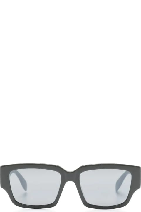 Alexander McQueen for Women Alexander McQueen Grey Graffiti Rectangle Sunglasses