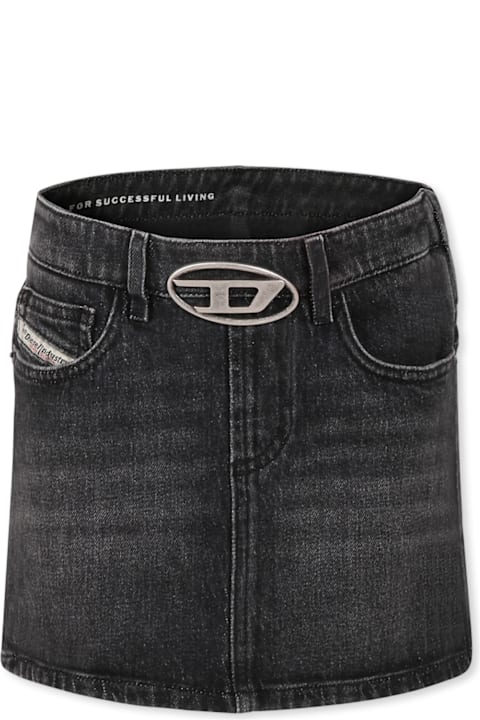 Diesel for Girls Diesel Black Skirt For Girl With Logo