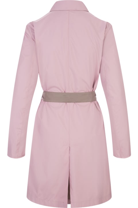 Kiton Coats & Jackets for Women Kiton Pink And Sand Reversible Trench Coat