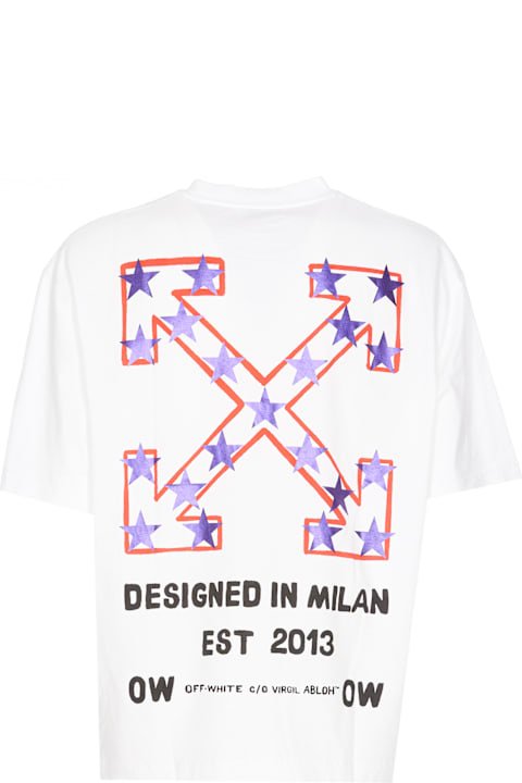 Topwear for Men Off-White 'arrow Skate' White Cotton T-shirt