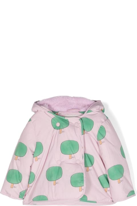 Topwear for Baby Girls Bobo Choses Baby Green Tree All Over Hooded Anorak