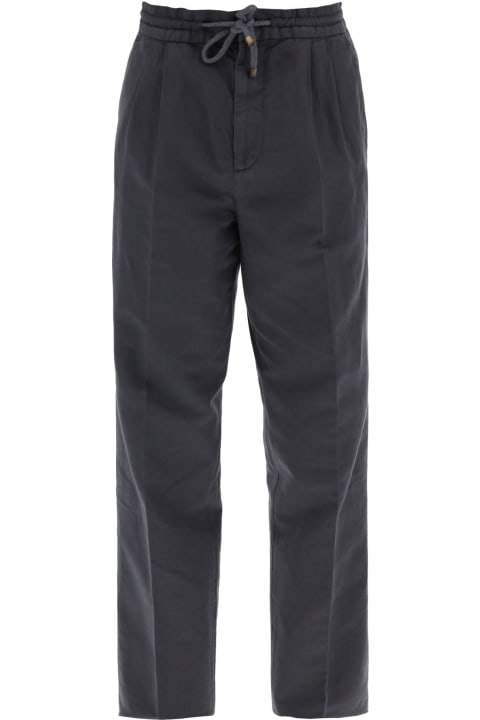 Pants for Men Brunello Cucinelli Linen And Cotton Pants