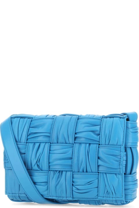 Bottega Veneta Turquoise Leather Cassette Crossbody Bag