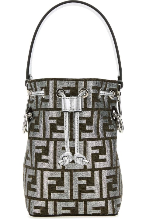 Sale for Women Fendi Embroidered Fabric Mini Mon Tresor Bucket Bag