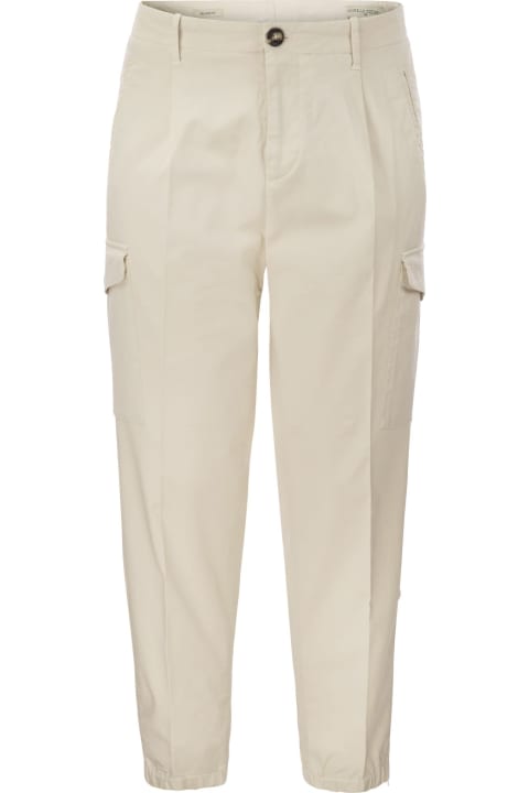 Brunello Cucinelli Clothing for Men Brunello Cucinelli Cotton Gabardine Trousers With Cargo Pockets