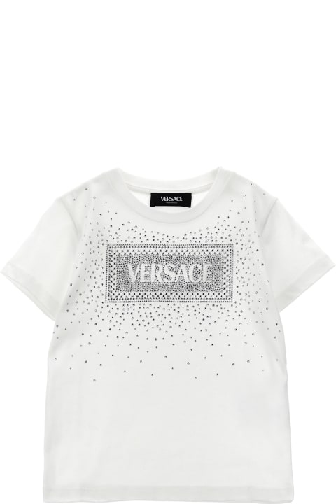 Versace T-Shirts & Polo Shirts for Girls Versace Rhinestone Logo T-shirt