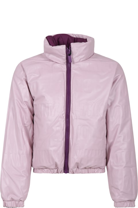 ガールズ DKNYのコート＆ジャケット DKNY Reversible Purple Jacket For Girl With Logo