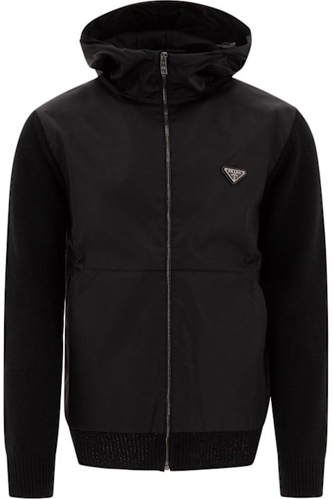 Homeware Prada Gabardine Zip-up Hoodie