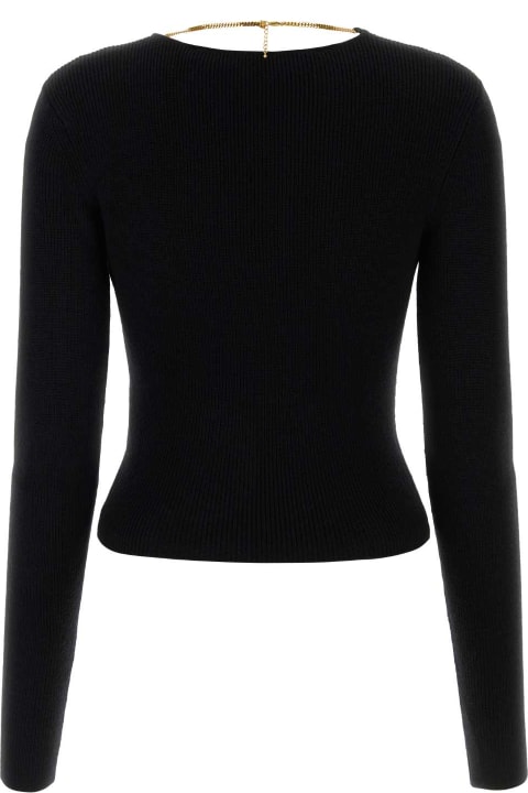 ウィメンズ新着アイテム Alexander Wang Black Stretch Wool Blend Sweater