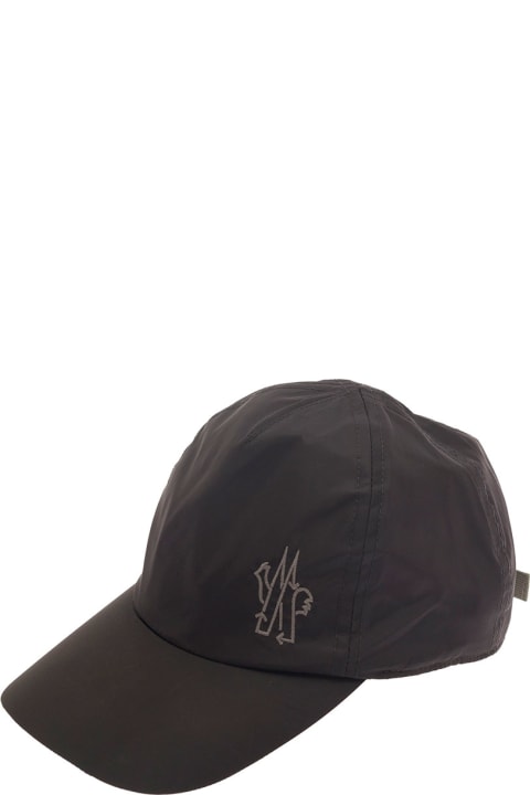 Accessories for Men Moncler Black Baseball Cap With Logo Embroidery In Polyamide Man