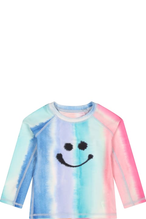 Swimwear for Girls Molo Multicolor T-shirt For Babykids With Smiley