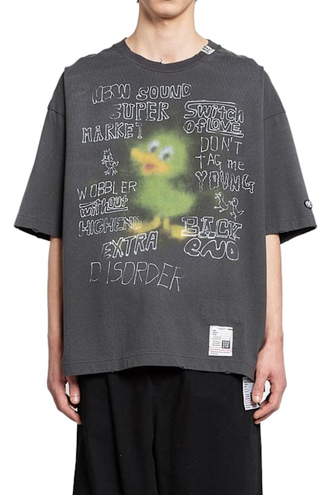 Mihara Yasuhiro for Men Mihara Yasuhiro Duck Printed Distressed T-shirt