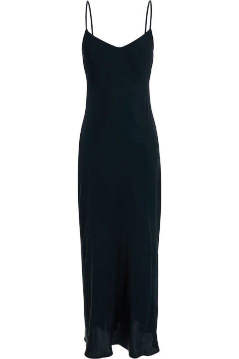 Dresses for Women Antonelli Long Blue Dress With V Neckline In Acetate Blend Woman