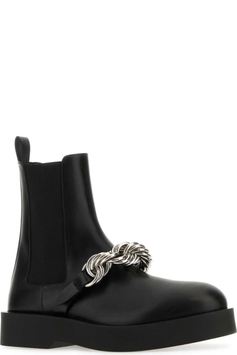 メンズ ブーツ Jil Sander Black Leather Ankle Boots